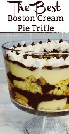 the cover of boston cream pie trifle