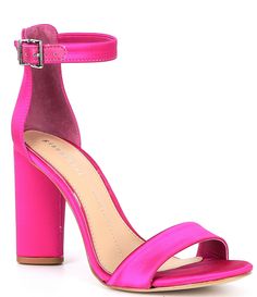 Shop for Gianni Bini Joenah Satin Ankle Strap Block Heel Two Piece Dress Sandals at Dillard's. Visit Dillard's to find clothing, accessories, shoes, cosmetics & more. The Style of Your Life. Hot Pink Wedding Shoes, Fuschia Heels, Bright Pink Heels, Bright Colored Heels, Pink Block Heels, Homecoming Shoes, Hot Pink Heels, Bridal Wedding Shoes, Ankle Strap Block Heel