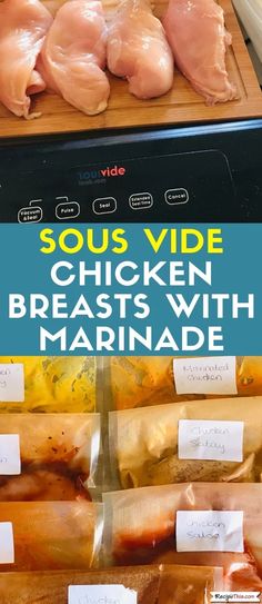 Sous Vide Chicken With Marinade. Today I am giving you a step by step beginners guide to preparing, cooking and freezing Sous Vide chicken with marinade.#sousvide #howtosousvide #sousvidechicken #sousviderecipes #sousvidebeginners Sous Vide Recipes Chicken, Instant Pot Sous Vide, Sous Vide Chicken Breast, Sous Vide Chicken, Sous Vide Machine, Cooking Photography, Sous Vide Recipes, Sous Vide Cooking