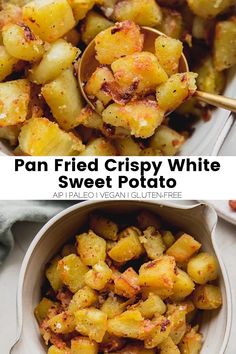 pan fried crispy white sweet potato recipe