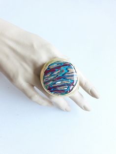 Huge Brutalist Ring, Large Blue Gold Ring, Contemporary Ring, Bold Blue Ring, Modern Blue Artisan, Handmade, Unique, Unusual, - Etsy Bosnia and Herzegovina Unique Multicolor Adjustable Rings, Unique Handmade Adjustable Enamel Ring, Unique Handmade Multicolor Enamel Ring, Unique Hand Painted Blue Rings, Hand Painted Unique Blue Rings, Unique Hand Painted Adjustable Rings, Handmade Multicolor Rings For Gifts, Artisan Blue Rings For Jewelry Making, Artisan Multicolor Rings For Gifts