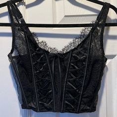 Victoria’s Secret Black Corset - Never Worn Victoria Secret Corset, Shifting Closet, Black Corset, Leather Chain, Victoria Secret, Women's Intimates, Victoria’s Secret, Fashion Inspo Outfits, Starry Night