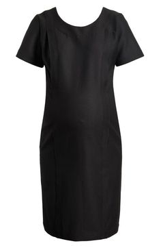 "Find Marion Maternity/nursing Dress on Editorialist. This maternity dress is a remix of a classic A-line design, featuring a sheath silhouette and stretch built for every phase ofpregnancy. Hidden zips under princess seam allow for discreet breastfeeding access. 38 1/2\" length Jewel neck Back zip closure Short sleeves 38% recycled polyester, 36% polyester, 21% viscose, 5% elastane Hand wash, dry flat Imported" Nursing Sweater, Maternity Nursing Dress, Nursing Dress, Maternity Nursing, Dress Home, Jewel Neck, Maternity Dress, Princess Seam, Navy Blue Dresses