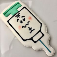 a decorated cookie with a toothbrush on it