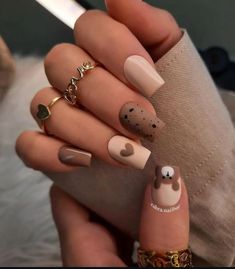 #NailArt #NailDesigns #NailInspo #NailGoals #NailAddict #NailLove #Manicure #NailFashion #NailOfTheDay #NailTrends #NailArtDesign #NailStyle #CuteNails #NailPolish #NailArtist Teddy Bear Nail Art Designs, Labour Nails, Teddy Bear Nails Designs, Winter Animal Nails, Baby Nails Design Pregnancy, Bear Nails Art, Cute New Years Nails Short, Bear Manicure, Teddy Bear Nail Designs