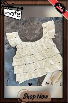 Tanks Women Summer New Chic Solid Elegant Sweet Simple Fashion Hollow Out All-match Sexy Design Tender Female Daily Ulzzang Soft Summer Lace Patchwork Crop Top, Feminine Lace Crop Top For Beach, Summer Lace Crop Top With Ruffles, White Lace Patchwork Crop Top For Summer, White Ruffled Crochet Top For Summer, White Crochet Top With Ruffles For Summer, Trendy Lace Crop Top For Summer, Trendy Summer Lace Crop Top, Trendy White Lace Crop Top