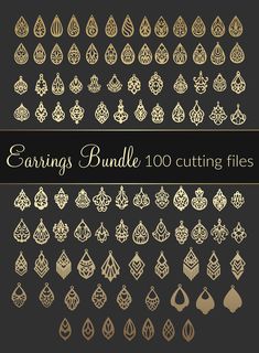 the earrings bundle is shown in gold and black, with different designs on each side