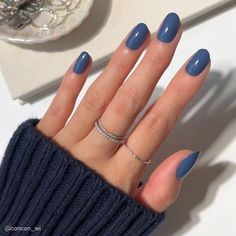 Regal Blue Winter Blue Nails, Winter Nails Short, Holiday Dinners, Grayish Blue, Winter Games, Greyish Blue, Holiday Dinner, Blue Hues, Polished Look