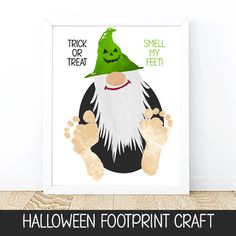 an image of a halloween poster with the words trick or treat, smell my feet