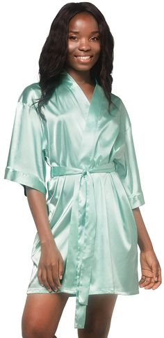 PRICES MAY VARY. Machine wash cool, separately. Non-chlorine bleach. Tumble dry low. CHIC AND ALWAYS IN STYLE: This satin robe is a must-have for brides. Wear it as you prepare for your wedding, then keep it as an enduring memento you can wear time and time again. It is great as bathrobe, loungewear, dressing gown, and it will keep you relaxed and comfortable at home. Enjoy a great selection of trendy colors and feel sexy and elegant. PREMIUM QUALITY: Slip into our silky smooth premium womenÕs s Ceremonial Clothing, Bridal Kimono, Bridal Theme, Robes For Women, Casual Kimono, Women Bride, Satin Kimono, Kimono Robes, Satin Short