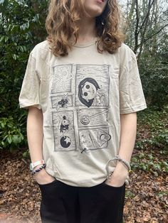 ✨ Super soft and cozy, hand made tee's using a DTG method, created with water based/vegan friendly inks, creating a unique printed piece from my original lino print designs:) Each purchase is made to order to keep things eco-friendly and so specially made for you! ✨ All orders are shipped out 3-5 working days after being made to order and shipped in plastic free packaging  ✨ Free delivery for orders within the UK and international shipping available too. ✨ UK based small art business ✨ A range o Relaxed Fit Cotton Tops With Custom Artwork, Hand Printed Organic Cotton T-shirt, Relaxed Fit Organic Cotton Tops With Custom Print, Organic Cotton Top With Custom Print In Relaxed Fit, Hand-printed Organic Cotton Crew Neck T-shirt, Hand Printed Organic Cotton Crew Neck T-shirt, Organic Cotton Hand Printed Crew Neck T-shirt, Hand Printed Relaxed Fit Organic Cotton T-shirt, Hand Printed Organic Cotton T-shirt, Relaxed Fit