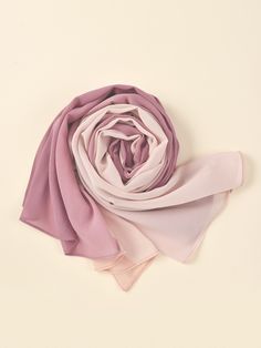 Multicolor Casual   Polyester Ombre Scarf    Women Accessories Ombre Scarf, Ombre Pattern, Plain Scarves, Pattern Scarf, Patterned Scarves, Chiffon Scarf, Scarf Women, Trendy Fashion Women, Ribbon Slides