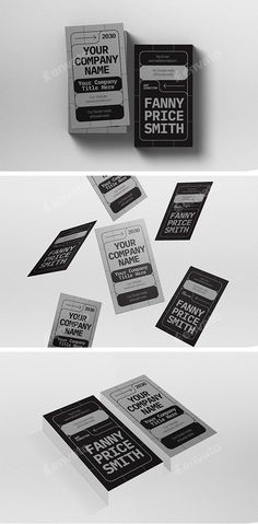 three different types of flyers with black and white designs