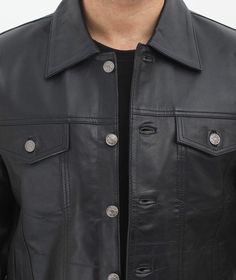 The verastile leather trucker jacket will be trending in 2021;and you can't stop wearing black since there is no other darker color. ##leatherjacket #leather #fashion #jacket #leatherpants #bikerjacket #style #leatherjackets #leatherfashion #motorcyclejacket #ootd #jackets #mensfashion #leatherman #leathergoods Luxury Black Leather Jacket With Flap Pockets, Designer Single Breasted Leather Jacket, Designer Single-breasted Leather Jacket, Leather Jacket With Snap Buttons And Lapel Collar, Formal Leather Jacket With Button Cuffs, Designer Leather Jacket With Snap Buttons For Formal Occasions, Designer Formal Leather Jacket With Snap Buttons, Luxury Leather Jacket With Lapel Collar And Button Closure, Luxury Leather Jacket With Double Button Closure