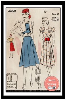 an old fashion sewing pattern from the 1950's