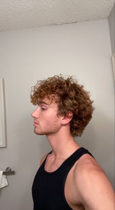 Light Mullet Curly Hair Men, Perm Mullet Men, Mod Cut Mens Curly, Ginger Curly Hair Men, Curl Mullet, Blonde Curly Mullet Men, Short Curly Mullet Mens, Men’s Perm Mullet