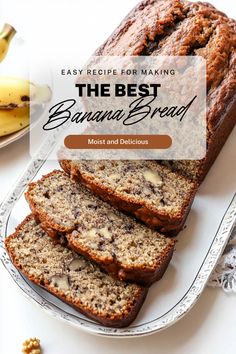 the best banana bread recipe is easy to make, and delicious for breakfast or brunch