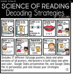 the science of reading decoding strategies for students to use in their classroom