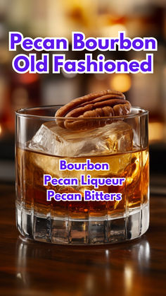 Pecan Bourbon Old Fashioned Pecan Old Fashioned, Bartending 101, Candied Pecan, Bourbon Old Fashioned, Classic Old Fashioned, Bitters Recipe, Apple Bourbon