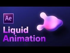 an animation logo with the words liquid animation in front of it and a purple background