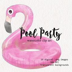 Swimming Pool Clipart, Pool Clipart, Pool Party Summer, Flamingo Float, Beach Clipart, Summer Watercolor, Pool Party Decorations, Party Clipart, Watercolor Clip Art