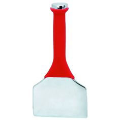 a red and white bottle with a metal cap