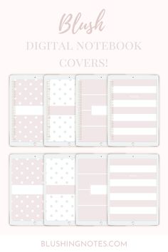 Blush digital notebook covers for GoodNotes. Cute Blush, Student Notebook, Student Notebooks, Planning Inspiration, Digital Planners, Lifestyle Design