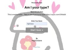 an email form with hearts on it and the text, am i your type?