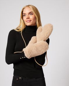 What's chic-er than a sherpa mitten? Not much, in our book. Pair these on chilly days with a luxe hat and scarf and your hands will always be warm. Hat And Scarf, Jumpsuit Jacket, Outerwear Vest, Fall Collections, Leather Chain, Mitten Gloves, Sweater Skirt, Skirt Pants, Jacket Tops