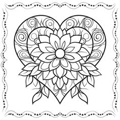 a heart shaped coloring page for adults