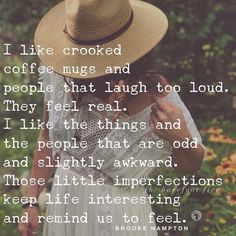 a woman wearing a hat and dress standing in front of flowers with a quote about coffee