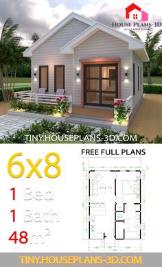 the tiny house plan is available for free to build and it also has an open floor plan