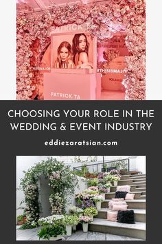 the wedding and event industry with pink flowers