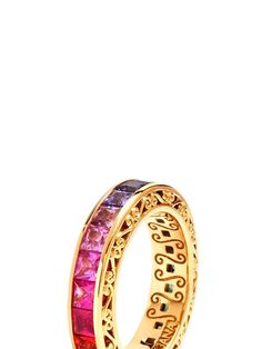 Shop Dolce & Gabbana gradient sapphire ring with Express Delivery - FARFETCH Luxury Multicolor Ruby Ring, Multicolor Brilliant Cut Sapphire Ring For Formal Occasions, Luxury Multicolor Sapphire Ring, Luxury Multicolor Sapphire Ring For Formal Occasions, Luxury Sapphire Birthstone Ring, Luxury Pink Sapphire Ring With Gemstone Accents, Luxury Sapphire Cluster Ring, Luxury Yellow Sapphire Ring, Luxury Pink Sapphire Ring For Formal Occasions