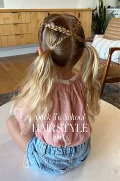 Simple Hair Dos For Short Hair, First Day Of School Hair Kindergarten, Cute Hairstyles For Nine Year Olds, School Hair For Kids, First Grade Hairstyles Girl, Girl Pigtail Hairstyles, Toddler School Hairstyles Girl, Hairstyles For 4 Year Girl