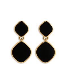 Heaven Mayhem Alma Black Velvet Drop Earrings in 18K Gold Plated Evening Jewelry In 14k Gold With Black Enamel, Evening 14k Gold Jewelry With Black Enamel, Classic Black Earrings For Formal Occasions, Black Fine Jewelry Earrings For Formal Occasions, Fine Jewelry Black Earrings For Formal Occasions, Formal Black Fine Jewelry Earrings, Luxury Black Earrings With Polished Finish, Fine Jewelry 14k Gold Black Earrings, Black Clip-on Jewelry For Formal Occasions