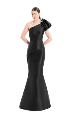 The most perfect dress by Daymor 1673F22 for your summer needs! It features a chic, draped waistband with a single ruffle sleeve and asymmetrical neckline. It’s Asymmetrical Gown, Long Formal Gowns, Mermaid Evening Gown, Trumpet Dress, Bridal Jumpsuit, Terani Couture, Asymmetric Neckline, Mermaid Skirt, Dress Purchase