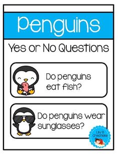 Yes Or No Questions - Penguins by Lily B Creations | TPT