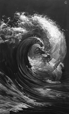 an image of a large wave in the ocean