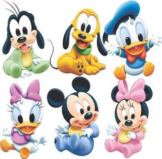 mickey mouse and friends clipart set on white background for use in children's projects