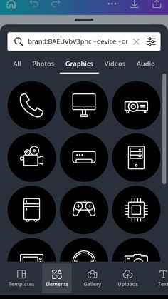 Canva Element Keyword for Electronic Device Outline Icon on Black Background Christian Graphics, Cute Text Messages, Print Design Art, Infographic Design Inspiration