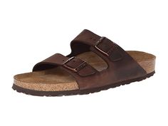 Birkenstock Arizona Soft Footbed - Leather SINGLE SHOE - Shoes : Habana Oiled Leather : Sold as a SINGLE shoe. The Birkenstock Arizona Soft Footbed slip-on sandal in oiled leather offers classic style and enhanced comfort. Birkenstock uses the term Waxy leather and Oiled leather interchangeably and may arrive marked as either. A natural variation in color can occur with oiled leathers. Raised toe bar is designed to encourage the natural gripping motion of your feet. The soft footbed features a f Neutral Heels, Birkenstock Arizona, Slip On Sandal, Hot Cars, Birkenstock, Leather Shoes, Women's Shoes Sandals, Shoes Sandals, Arizona