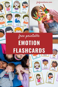 the free printable emotion flashcards are great for kids to practice their emotions and feelings