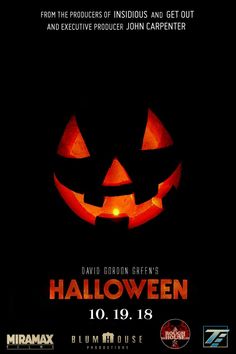 the poster for halloween, featuring jack - o'- lantern pumpkins and an evil face