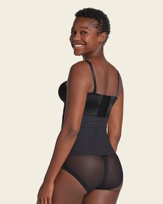 This incredible waist cincher made with our super comfy compression SkinFuse® fabric features flexible boning on the sides and back for extra support. It's functional and discrete! You can wear it all day, every day, since it has no noticeable seams, making it invisible under clothes. We guarantee the highest quality and comfort from this piece because you deserve the best. You can wear it daily to improve your posture, during workouts at the gym, after surgery, or postpartum. Stretch Nylon Corset With Built-in Bra, Fitted Full Coverage Corset With Built-in Bra, Nylon Compression Shapewear With Full Coverage, Compression Nylon Full Coverage Shapewear, Nylon Shapewear With Medium Bust Support And Full Coverage, Full Coverage Compression Shapewear In Nylon, Underbust Nylon Corset With Built-in Bra, Black Stretch Shapewear With Built-in Padding, Sculpting Shapewear Corset With Built-in Bra