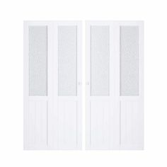 two white doors with frosted glass panels