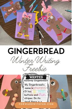 cute crafted gingerbread Gingerbread Man Activities Kindergarten, Gingerbread Kindergarten Activities, Gingerbread Man Writing, Kindergarten Gingerbread, Gingerbread Craft, Winter Writing Activities, Kindergarten Christmas Crafts