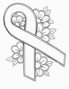 a coloring page with flowers and a ribbon for the letter p in it's center