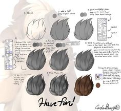 an image of some hair styles for the character's face and body, with text below