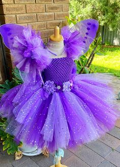 Welcome to Baby/Infants Clothing  by Funkids&Us Boutique Magic  Fairies  Everyone dream to be a  fairy ` This tutu  dress is super cute and adorable it is perfect for  birthdays, photographs, Halloween party  or everyday dress up.dress up!  This tutu dress is made premium tulle of purple and lavender  with purple crochet top. I make sure that my Tutu dress is very full and fluffy!! ..  Kids really love this costume and you bring smile to them once they open the box. wings is included in the list Bride Sister Dress, Purple Knee Length Dress, Purple Crochet Top, Lavender Fairy, Fancy Dress Costumes Kids, Fairy Costume Diy, Princess Tutu Dresses, Light Up Dresses, Brides Sister